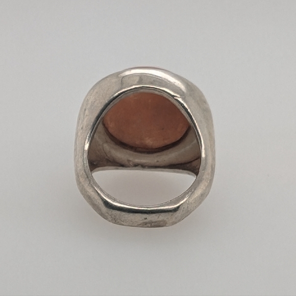 Sterling Silver Ring w/ Round Carnelian Stone - Picture 7 of 11